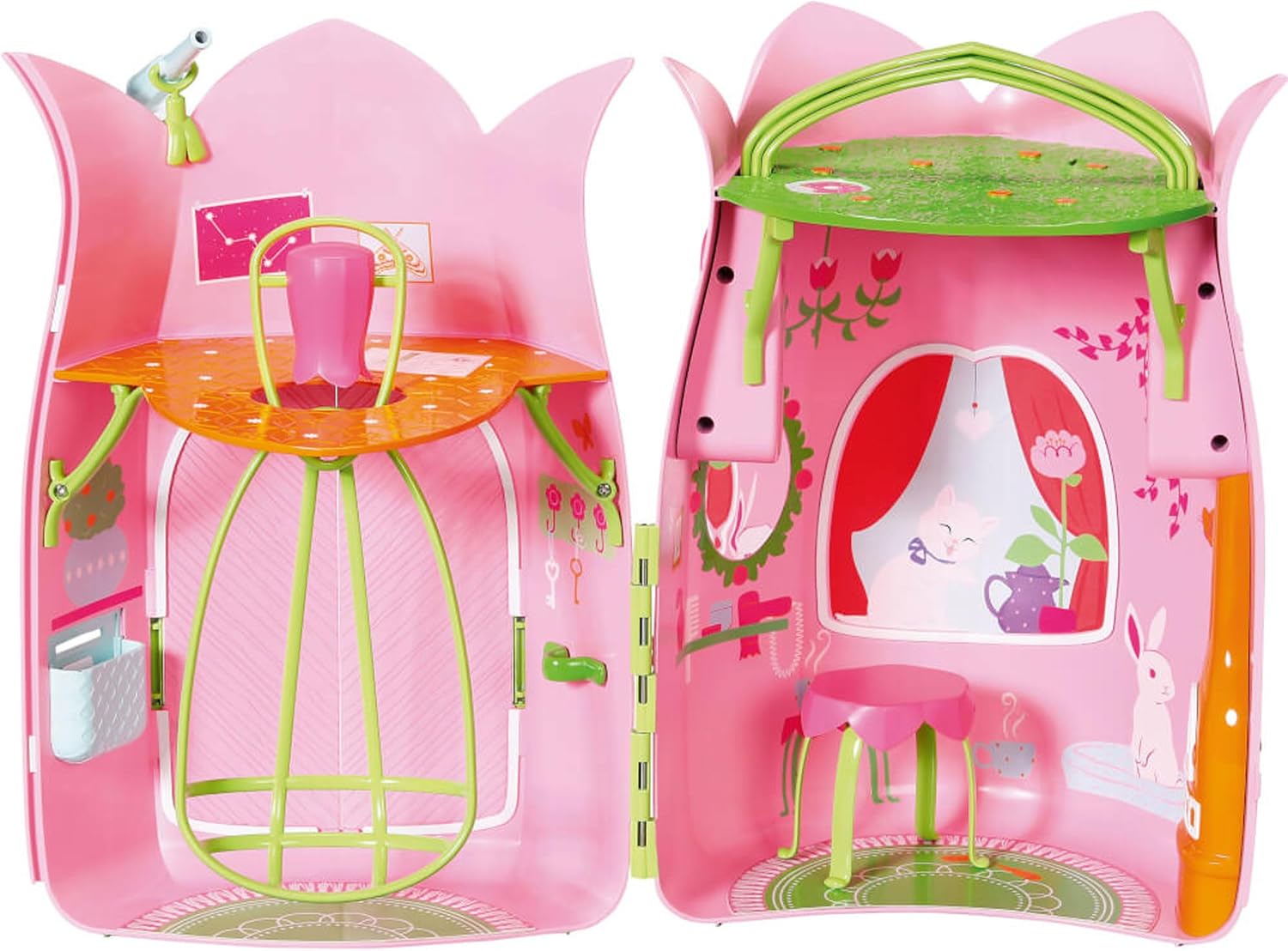 Detalle 2 de BABY born Storybook Cottage 833803 uitklapbaar feeënhuis met accessoires