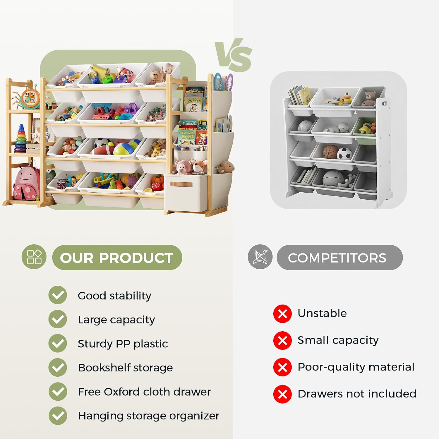 Detalle 2 de Toy Storage Organizer with 12 Bins