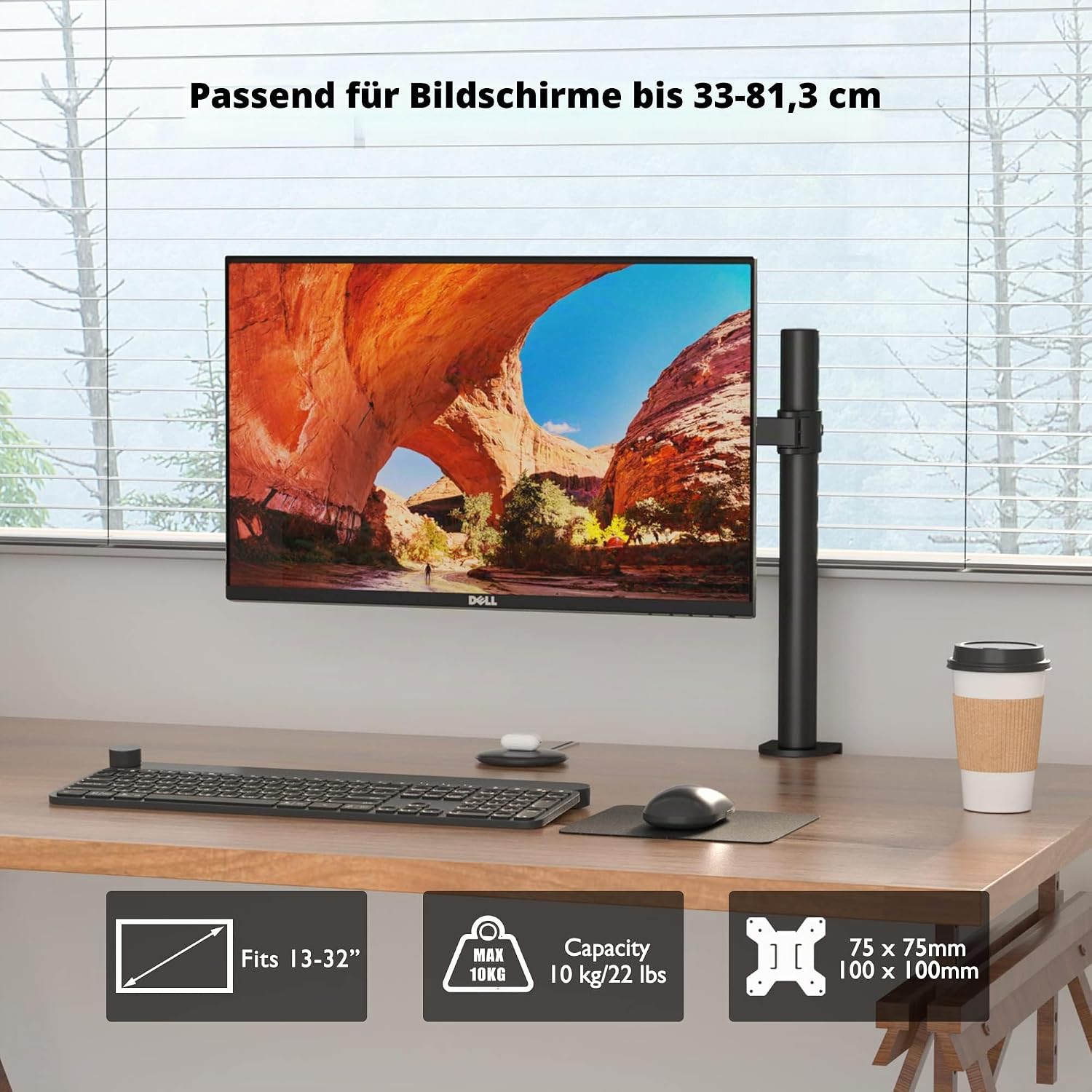 Detalle 2 de BONTEC Monitorhalterung 13â32 Zoll, VESA 75/100, Schwarz đ„
