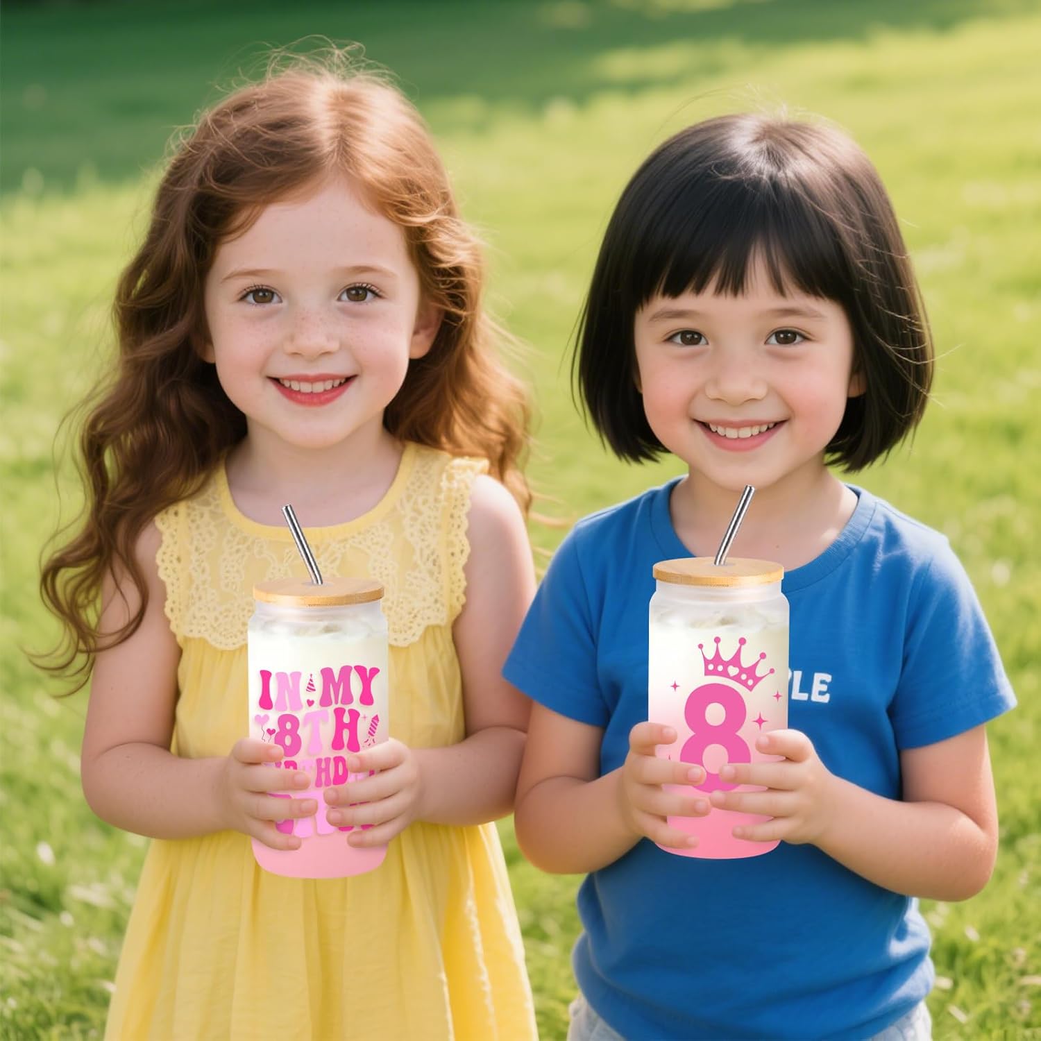 Thumbnail 1 de Frerdui 7-Year-Old Girl Birthday Gift Set with 16oz Glass Cup, Necklace & Accessories