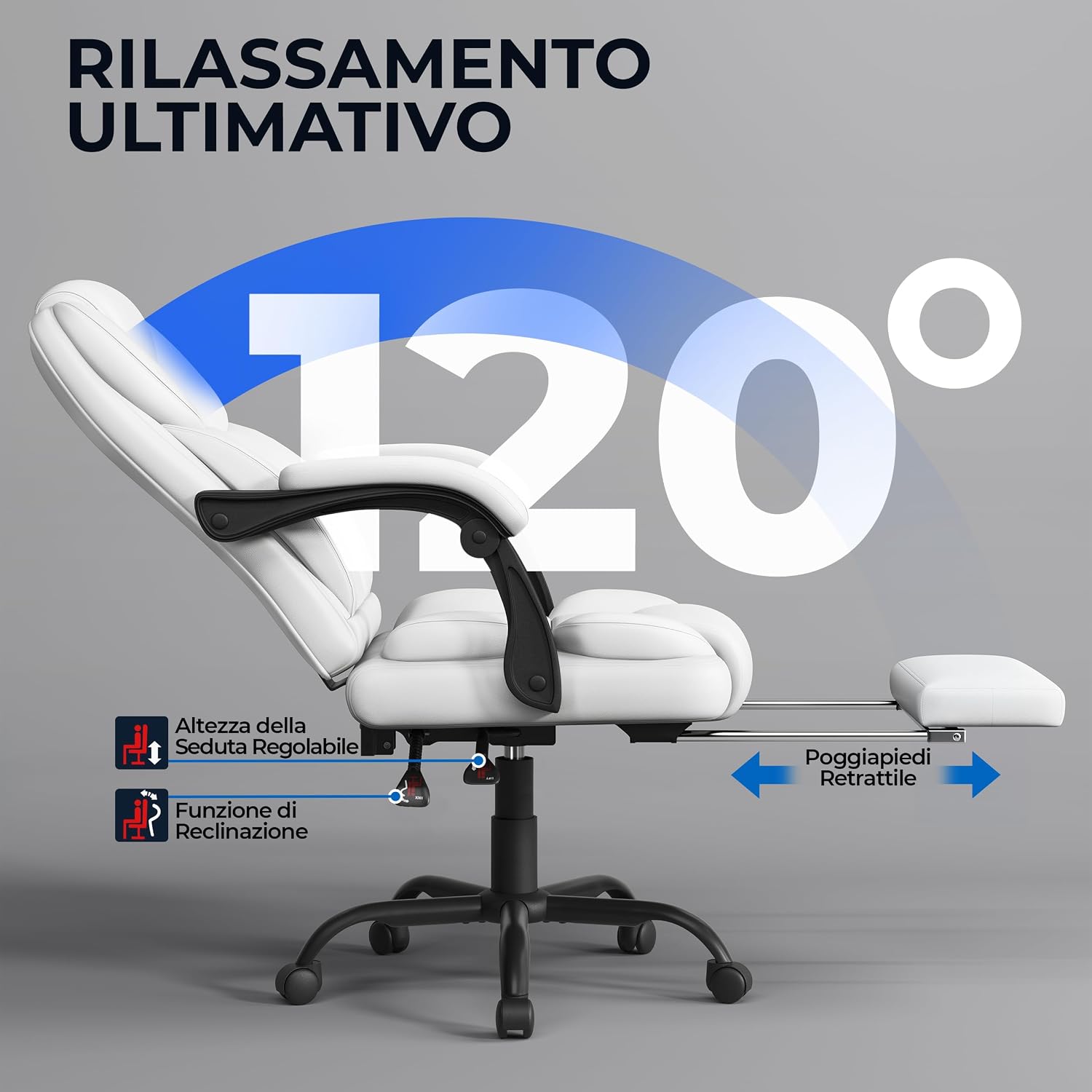Thumbnail 5 de Yaheetech Poltrona Ufficio Ergonomica 136 kg