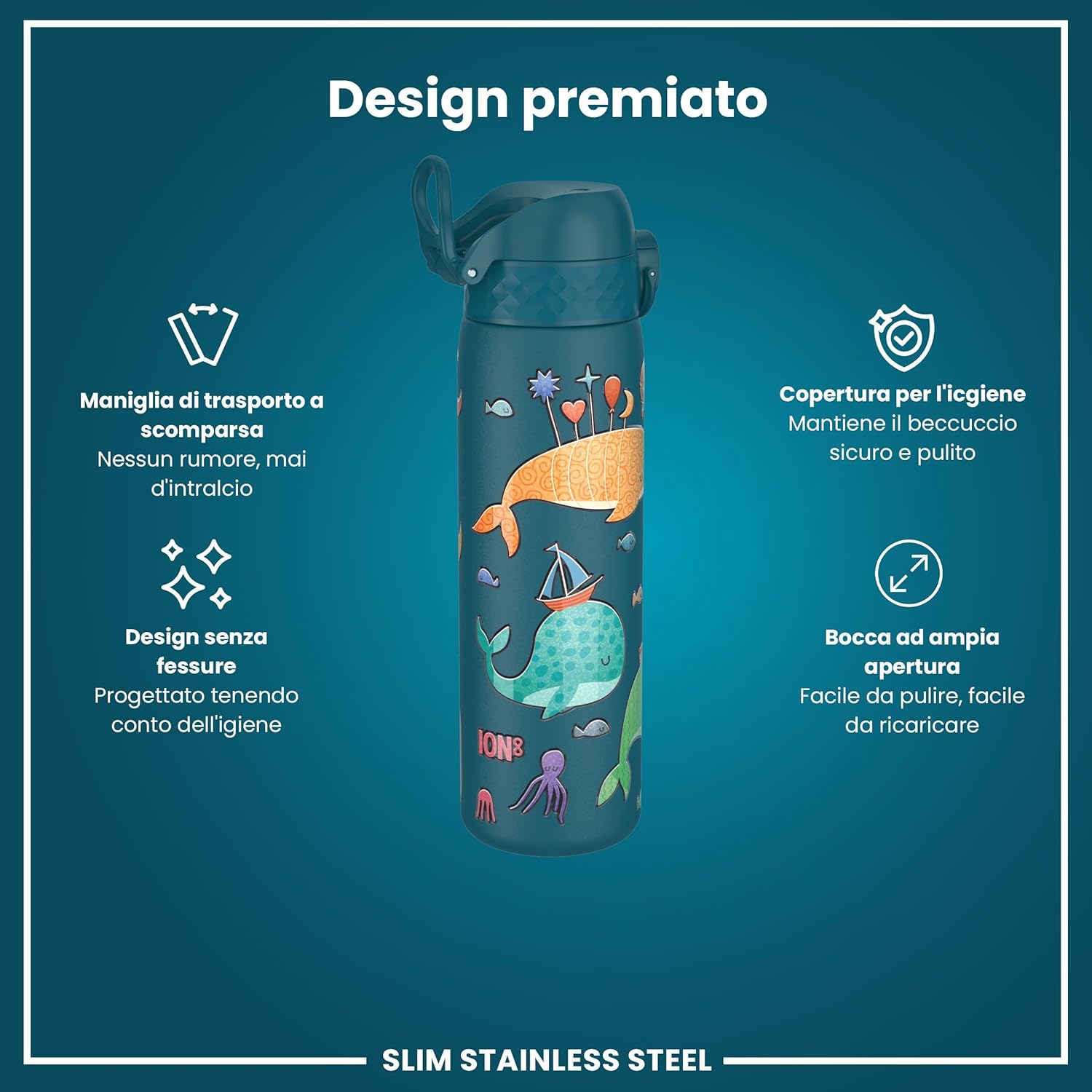 Thumbnail 5 de Ion8 Borraccia Inox Leggero 600ml – non isolata, antigoccia e lavabile in lavastoviglie