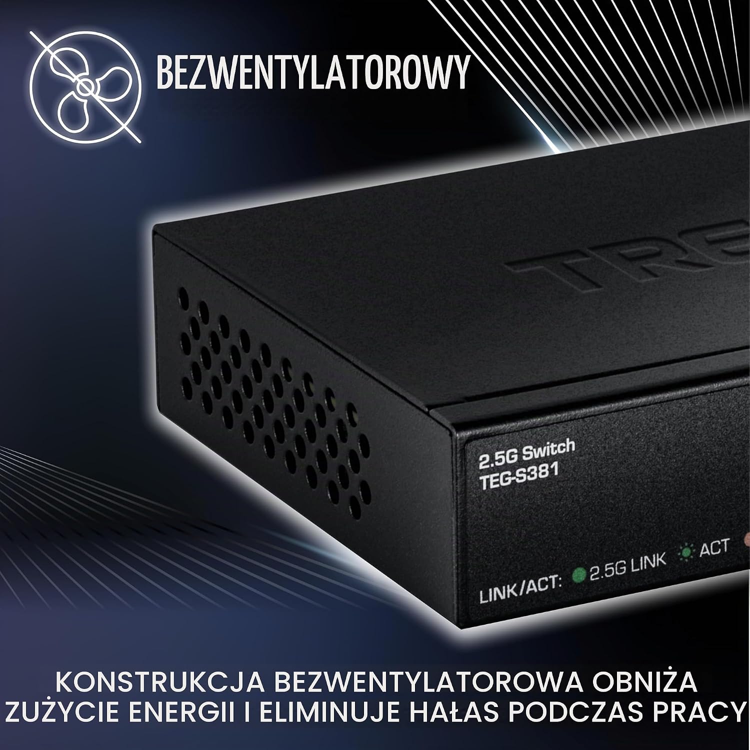 Thumbnail 3 de TRENDnet TEG-S381 – 8-portowy przełącznik 2,5 Gb/s RJ45, bez wentylatora