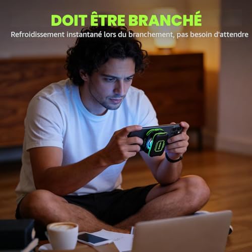 Detalle de KOOVIVA Refroidisseur de téléphone Portable pour Jeux – Batterie magnétique et refroidissement rapide