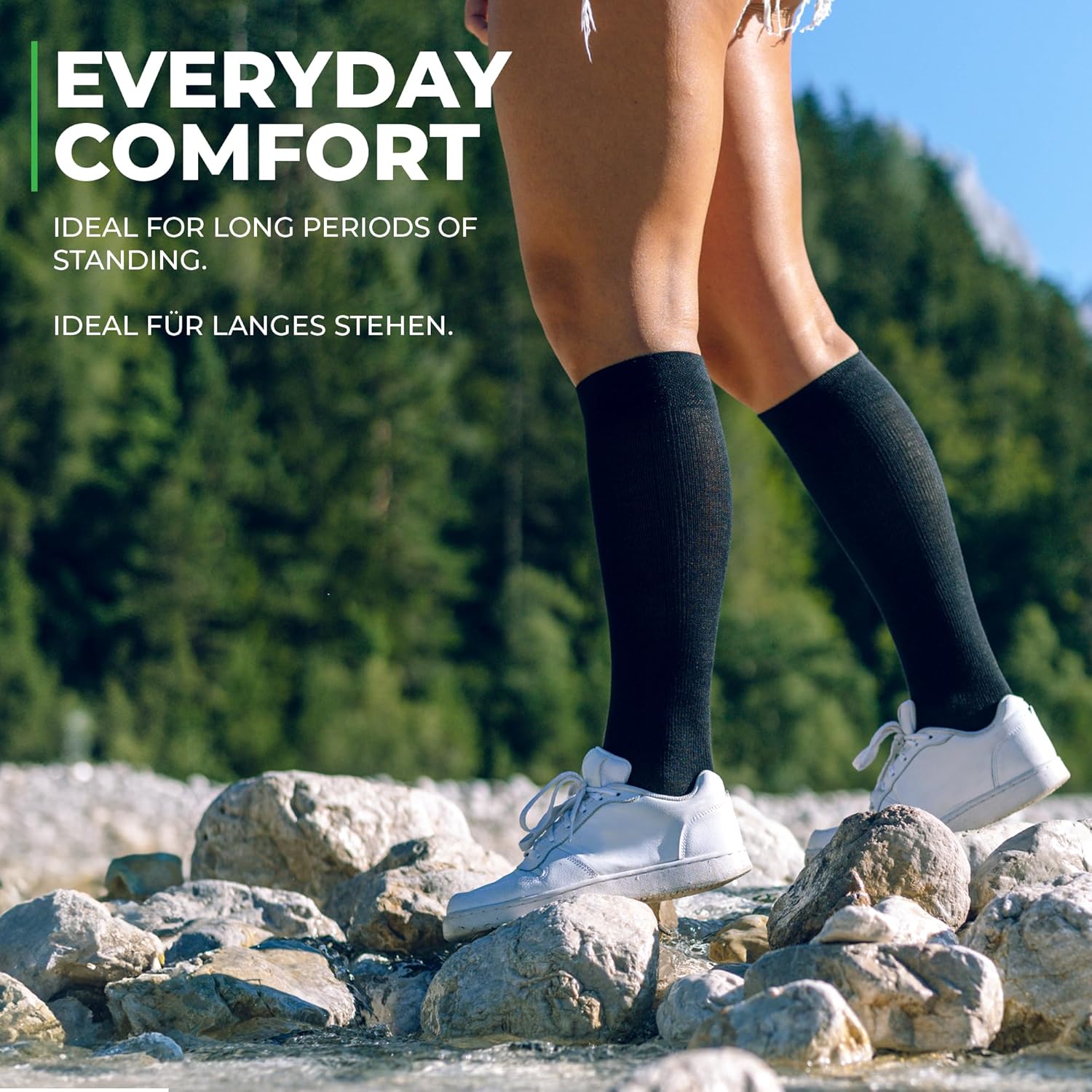 Thumbnail 4 de Medizinische Kompressionsstrümpfe mit Silberfäden (60% Bio-Baumwolle) – graduiert 15–20 mmHg