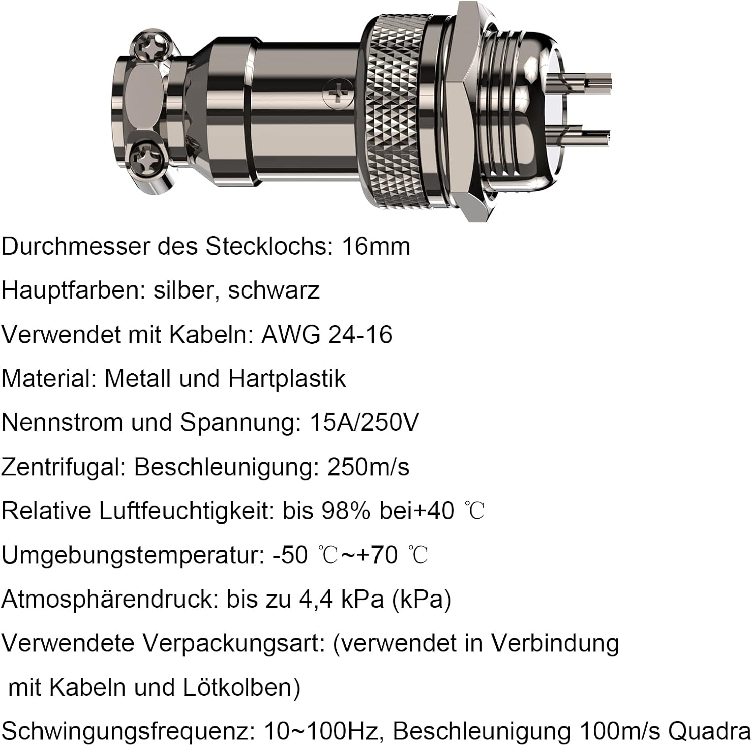 Thumbnail 1 de CLDIY GX16 2‑poliger Metallrundstecker 10 Stück 🔌