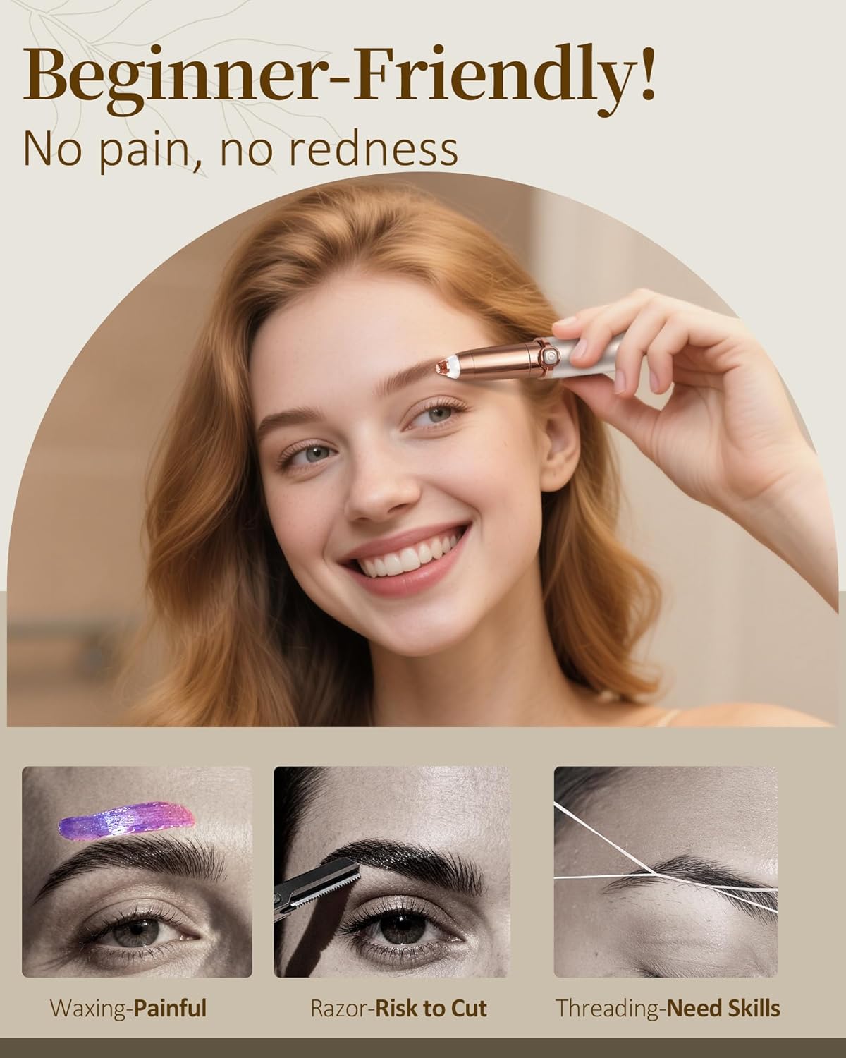 Detalle de Rechargeable Eyebrow Trimmer for Women with LED Light