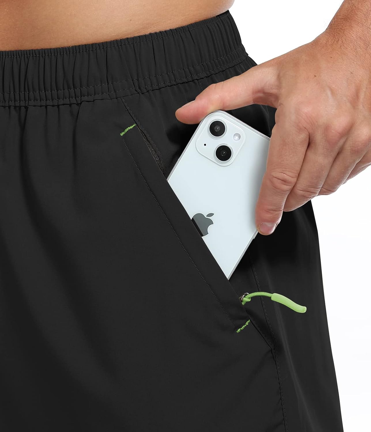 Detalle de SPOSULEI Men’s Athletic Hiking Shorts: Water-Resistant Quick-Dry with Zipper Pockets
