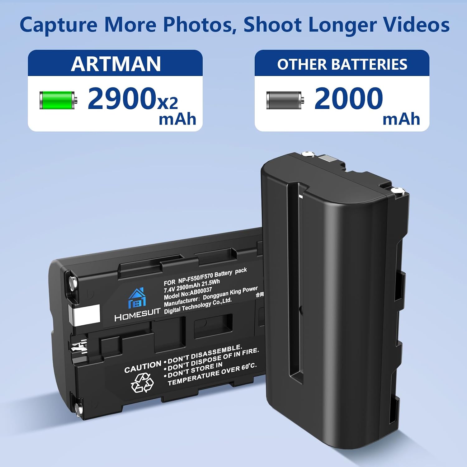 Detalle 2 de Homesuit NP-F550 2900mAh battery kit