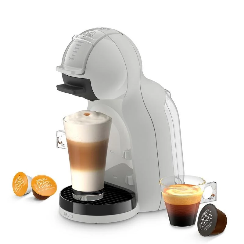 Detalle de Krups Dolce Gusto Mini Me 2 Gris: cafetera de cápsulas compacta y versátil para casa