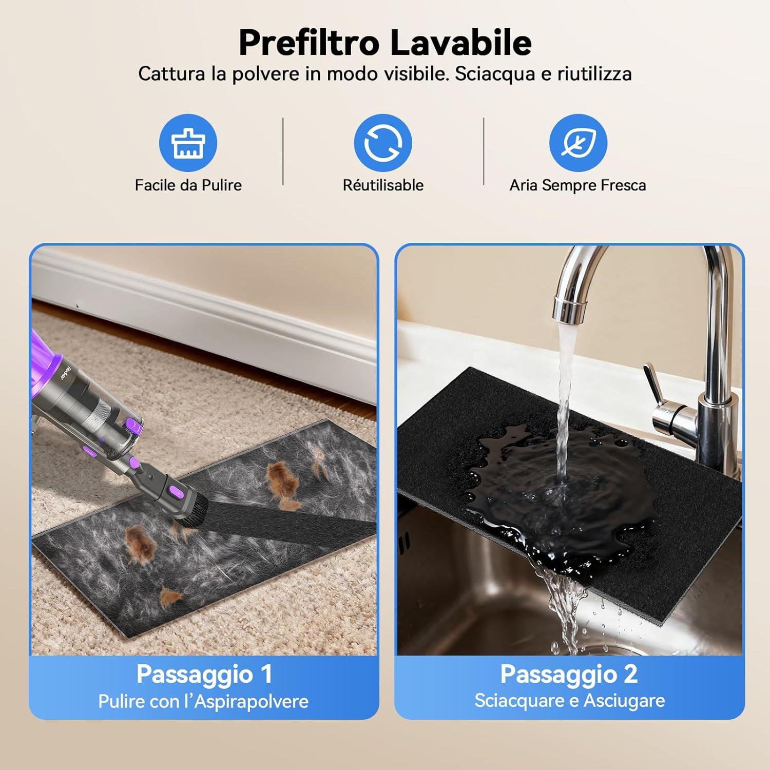 Thumbnail 5 de Amicura P3 purificatore d’aria intelligente per grandi ambienti fino a 250 m² con filtro H13 HEPA e carbone attivo