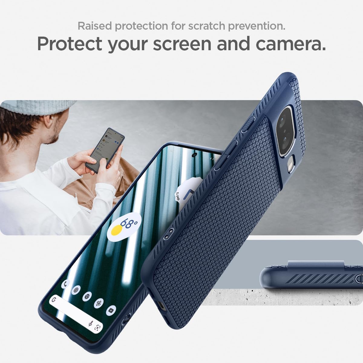 Detalle de Spigen Cover Liquid Air per Google Pixel 8 – Blu Notte