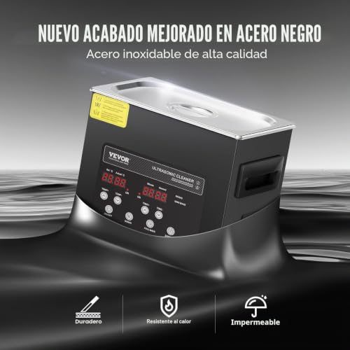 Thumbnail 4 de VEVOR Limpiador ultrasónico 3 L, 40 kHz, 120 W con desgasificación y calentador para joyería