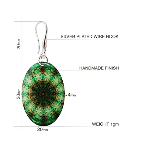 Thumbnail 1 de Dragon Porter Style 36 – boucles d’oreilles rondes mandala vertes, 3 cm