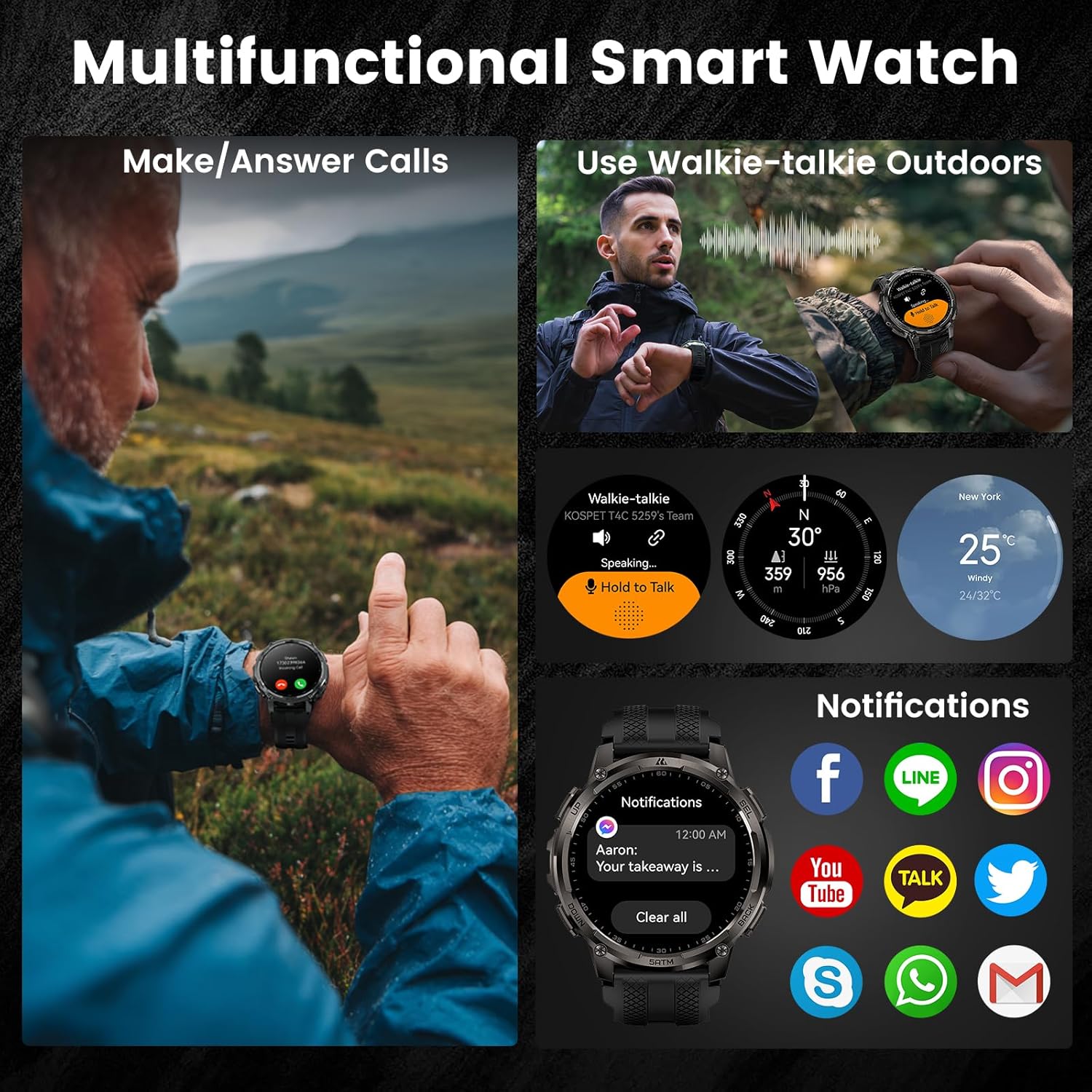 Thumbnail 5 de KOSPET TANK T4C GPS smartwatch, 1.5” AMOLED