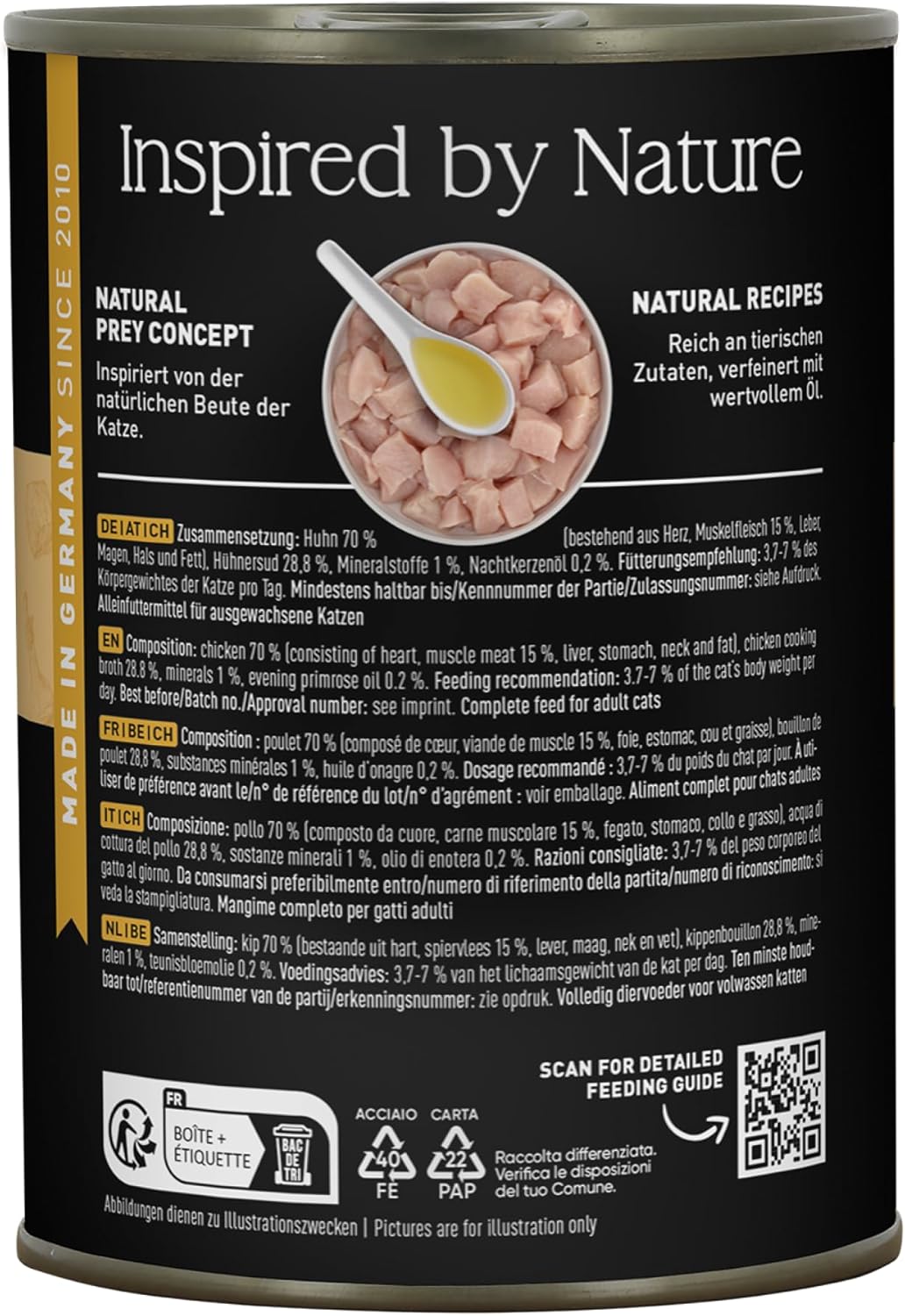 Detalle de catz finefood Purrrr Huhn Monoprotein Katzenfutter nass N° 103 – 6 x 400 g