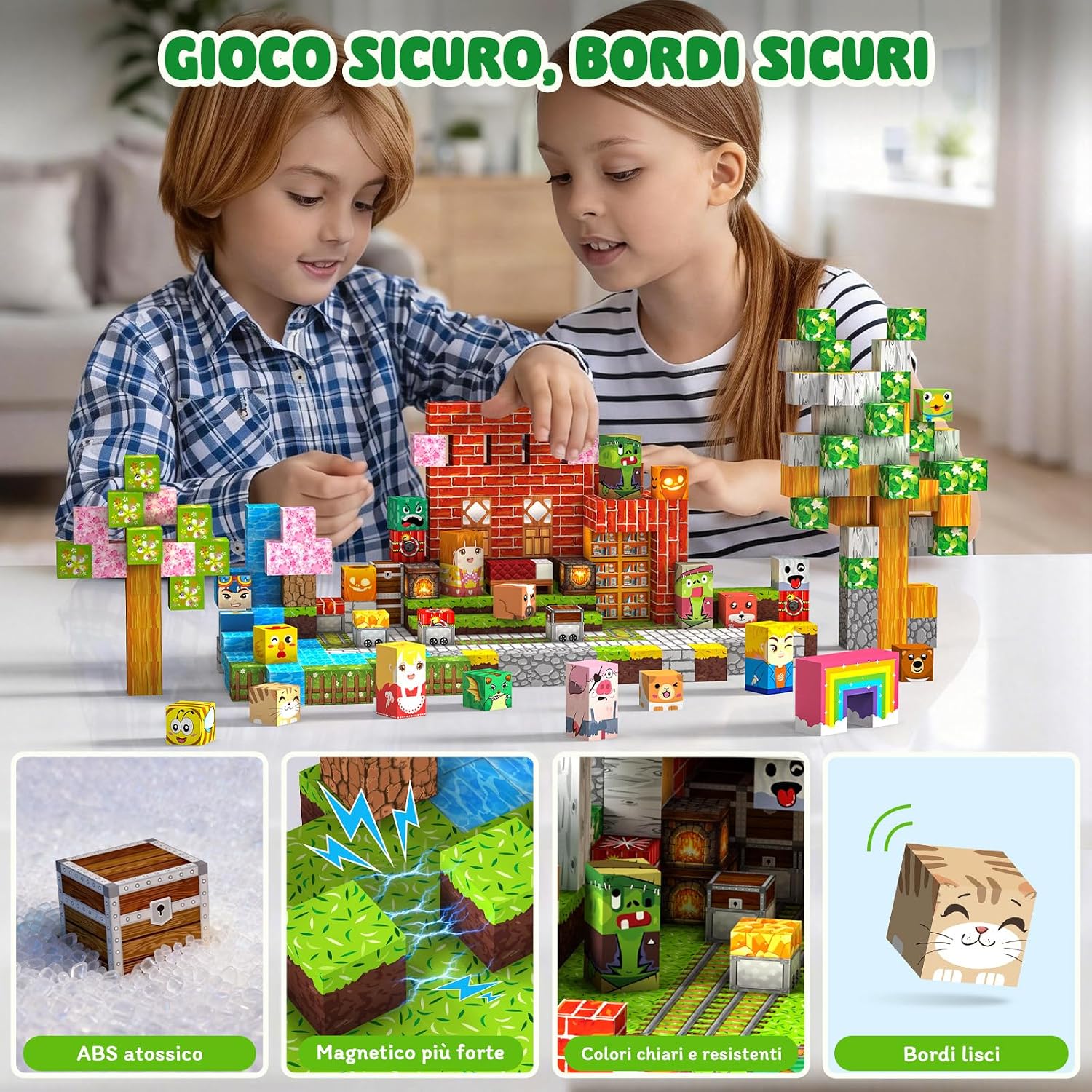 Detalle de Crifeton Costruzioni Magnetiche per Bambini 330 PCS – Blocchi Magnetici 2 cm per 3+ | Montessori