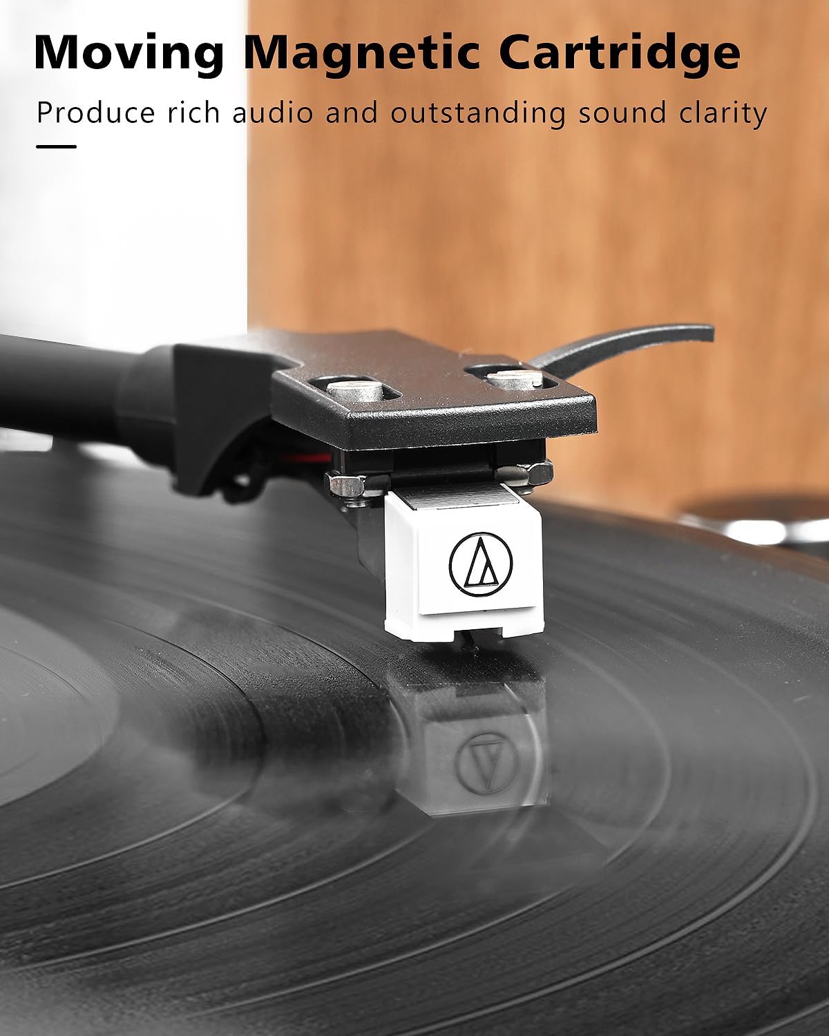 Thumbnail 2 de Bluetooth Vinyl Record Player with 36W Stereo Bookshelf Speakers, USB Recording & Auto Stop