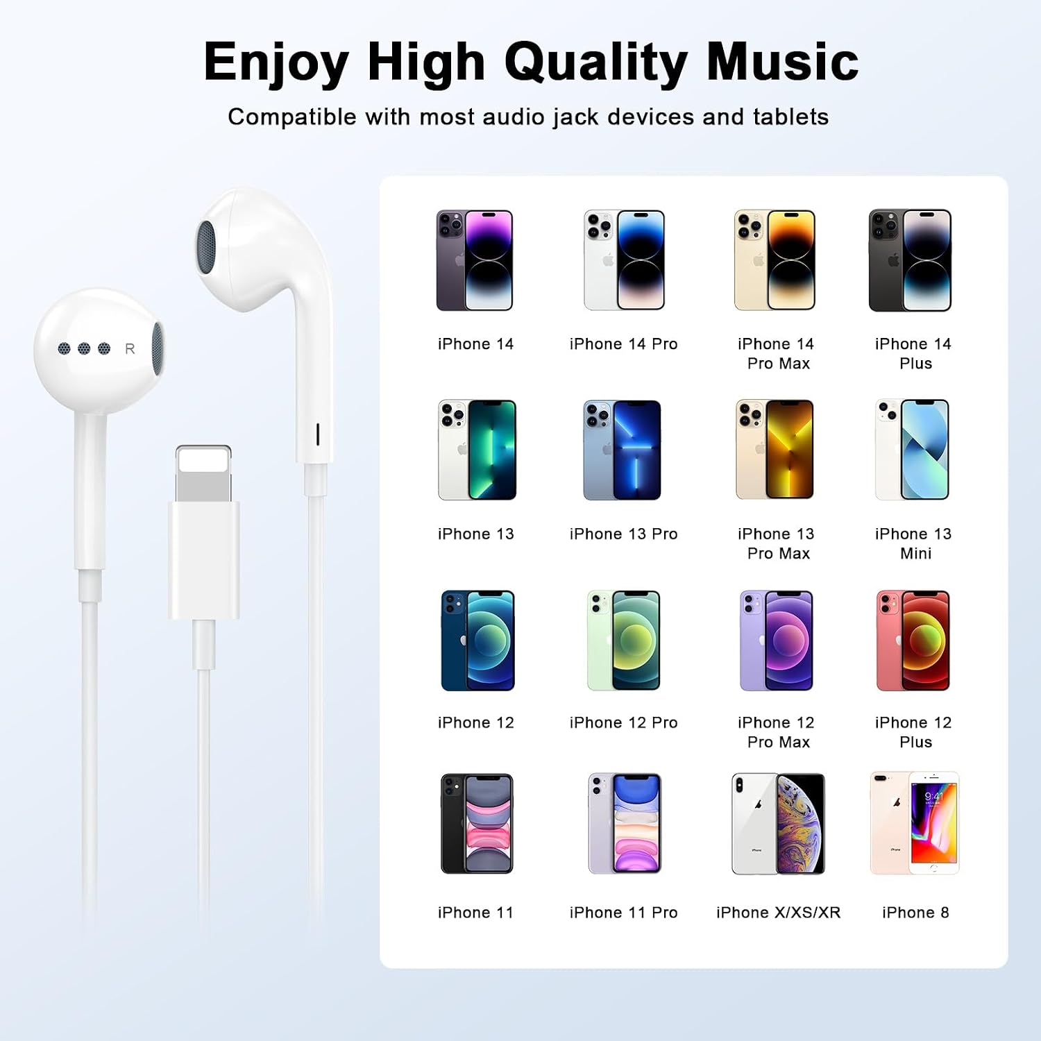 Thumbnail 4 de [Apple MFi Certified] Wired Headphones for iPhone (2 Pack) with Built-in Mic & Volume Control