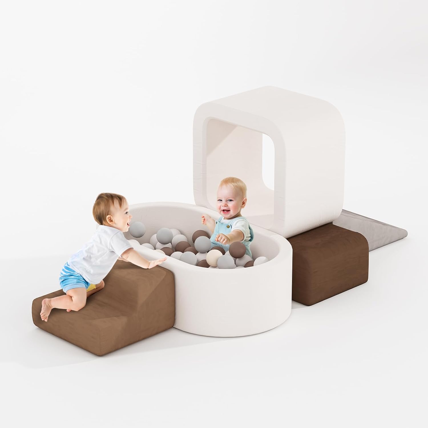 Thumbnail 1 de BanaSuper Kids Soft Play Set: Foam Ball Pit, Climbing Blocks and Crawl Playground