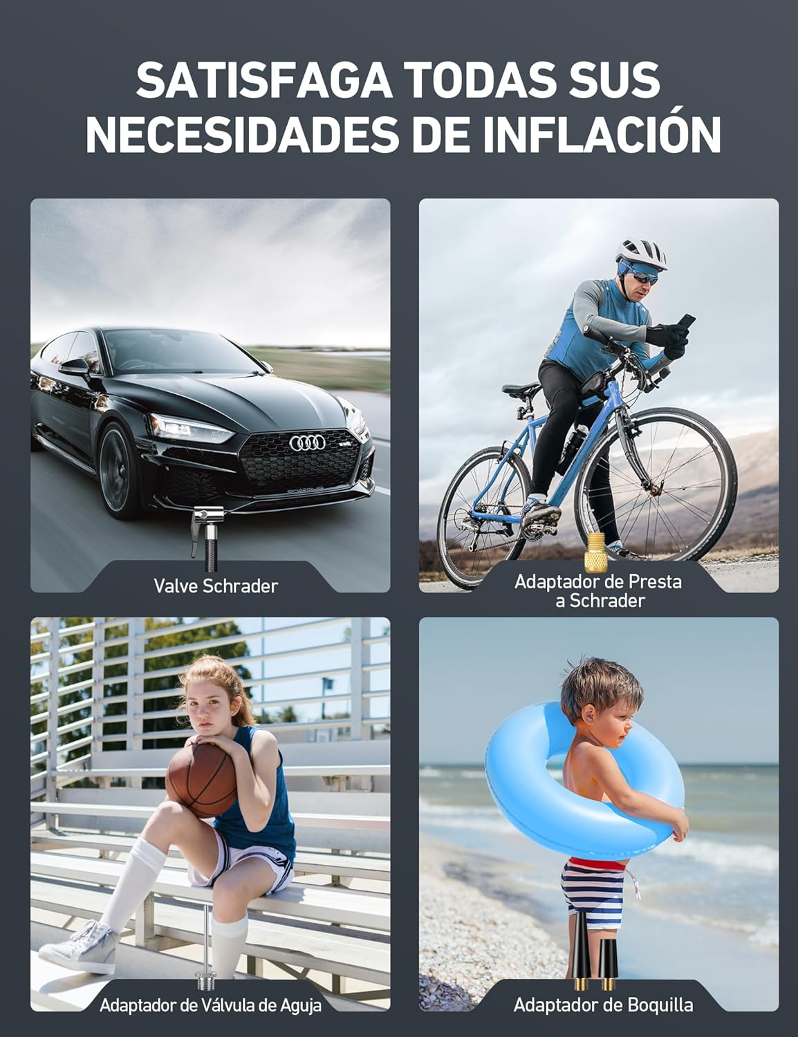 Detalle 2 de AstroAI Inflador Ruedas Coche Digital 150 PSI