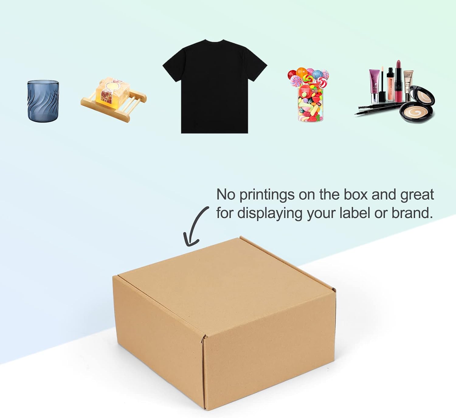Thumbnail 6 de RLAVBL 25 Pack 204x204x102 mm Small Brown Corrugated Shipping Boxes