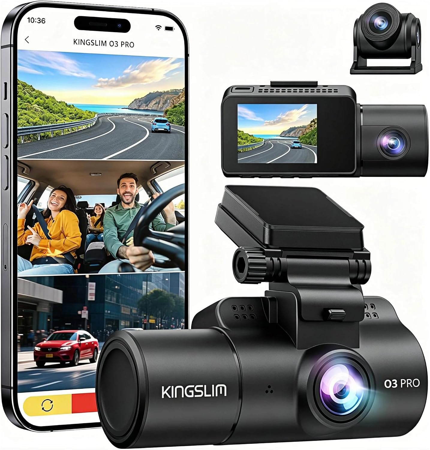 Detalle de Kingslim 3-Channel Dash Cam O3PRO