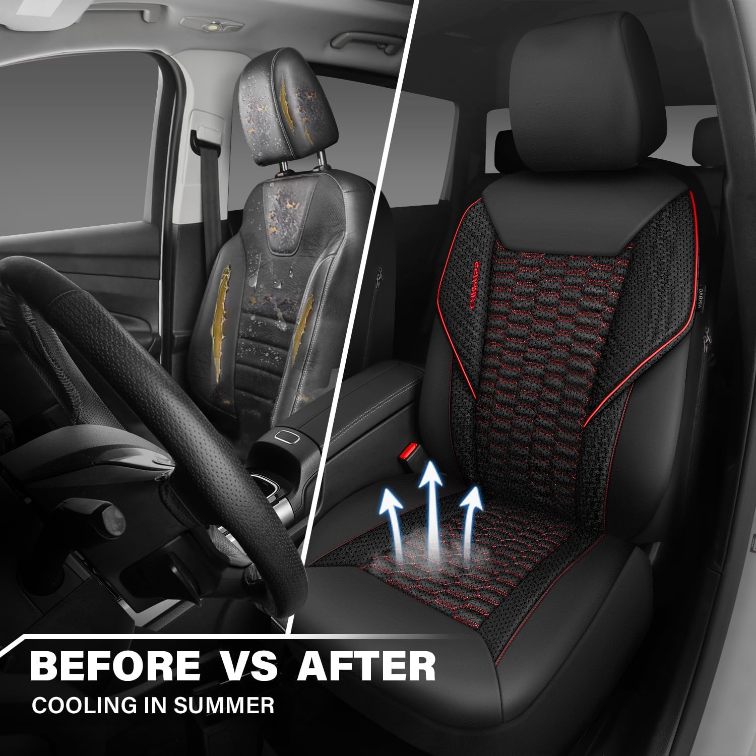 Thumbnail 5 de CAR PASS 3D Foam Mesh Leather Front Seat Covers