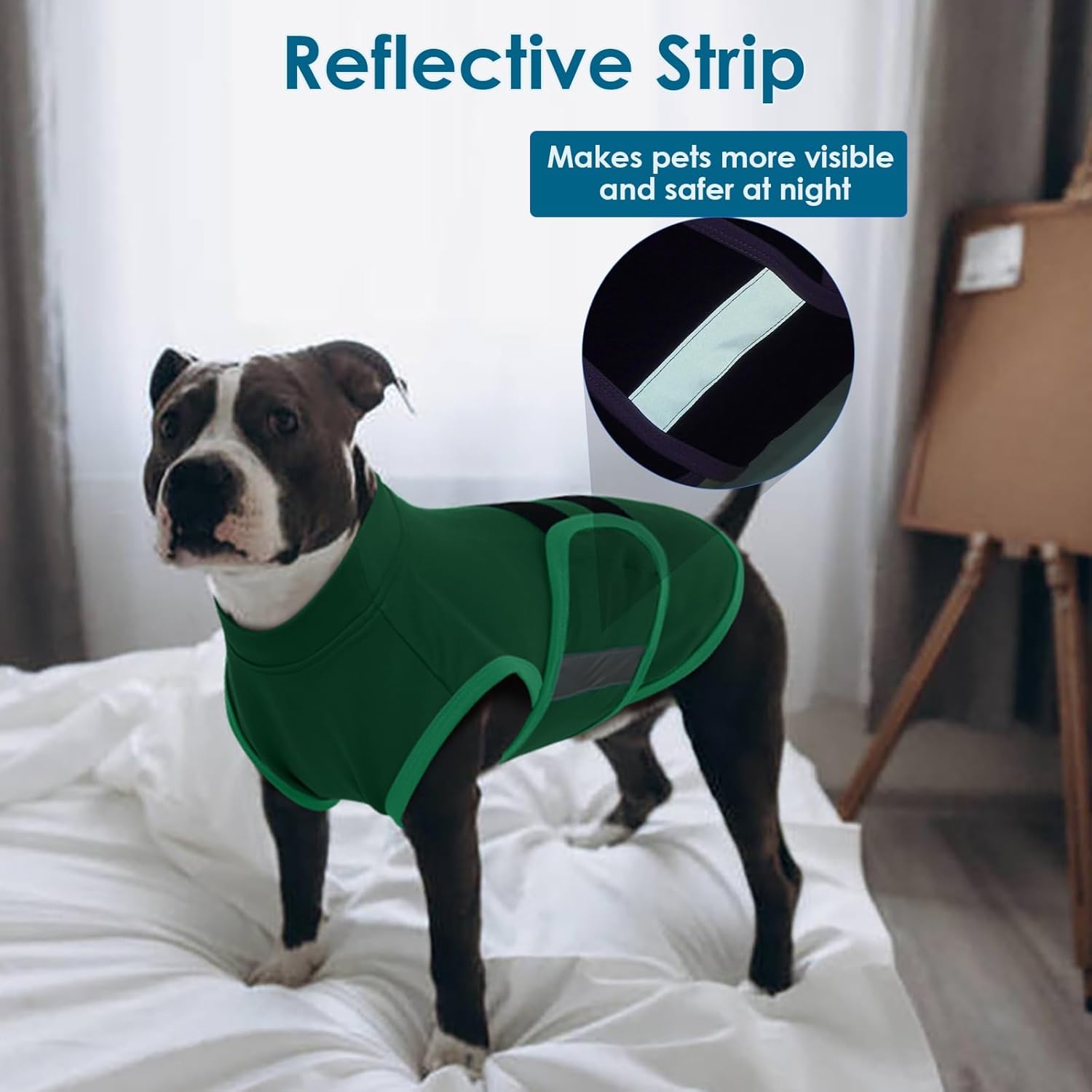 Detalle de Katzinst Dog Anxiety Vest: Lightweight Calming Coat for Small to Medium Dogs (Green)