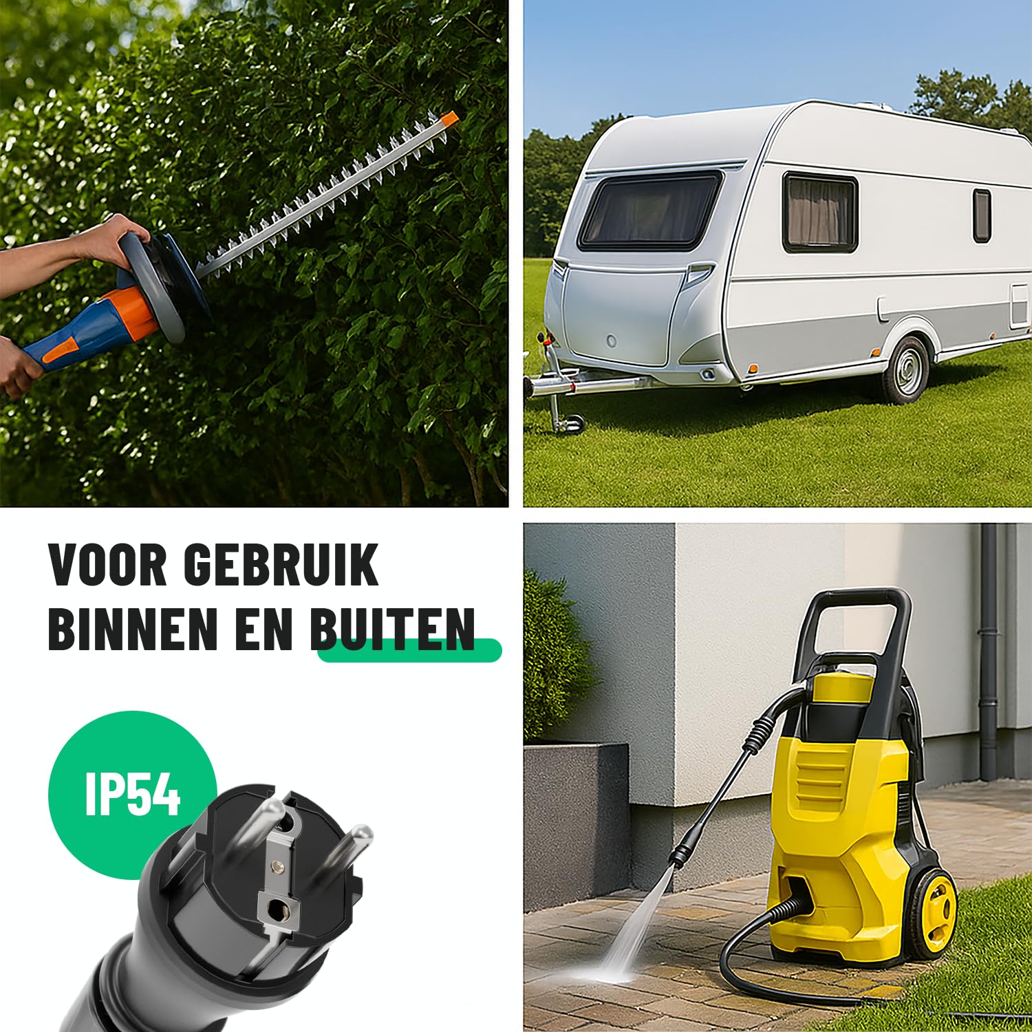 Detalle 2 de greate 501400 Schuko-stekker 230 V met IP54, trekontlasting en knikbescherming