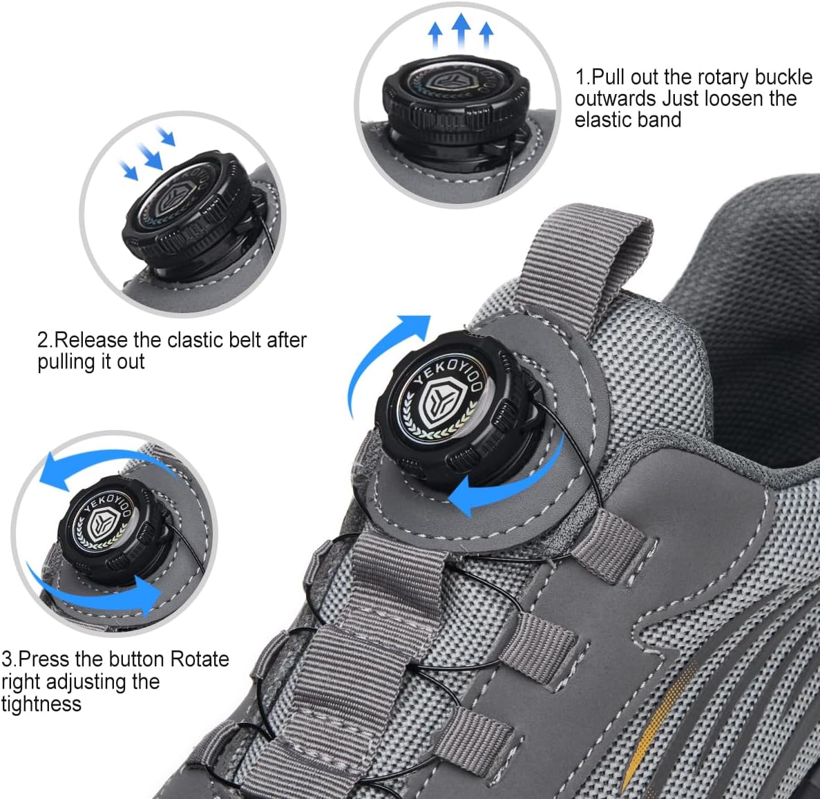 Thumbnail 3 de YEKOYIOO Chaussures de sécurité homme/femme – Basket de sécurité légère, respirante et antidérapante avec embout acier (38–46 EU)