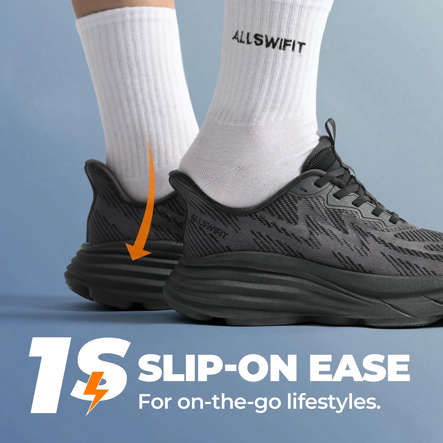 Detalle de ALLSWIFT Baskets Femme à Enfilage Facile — Confort, légèreté et stabilité pour la marche et l’entraînement