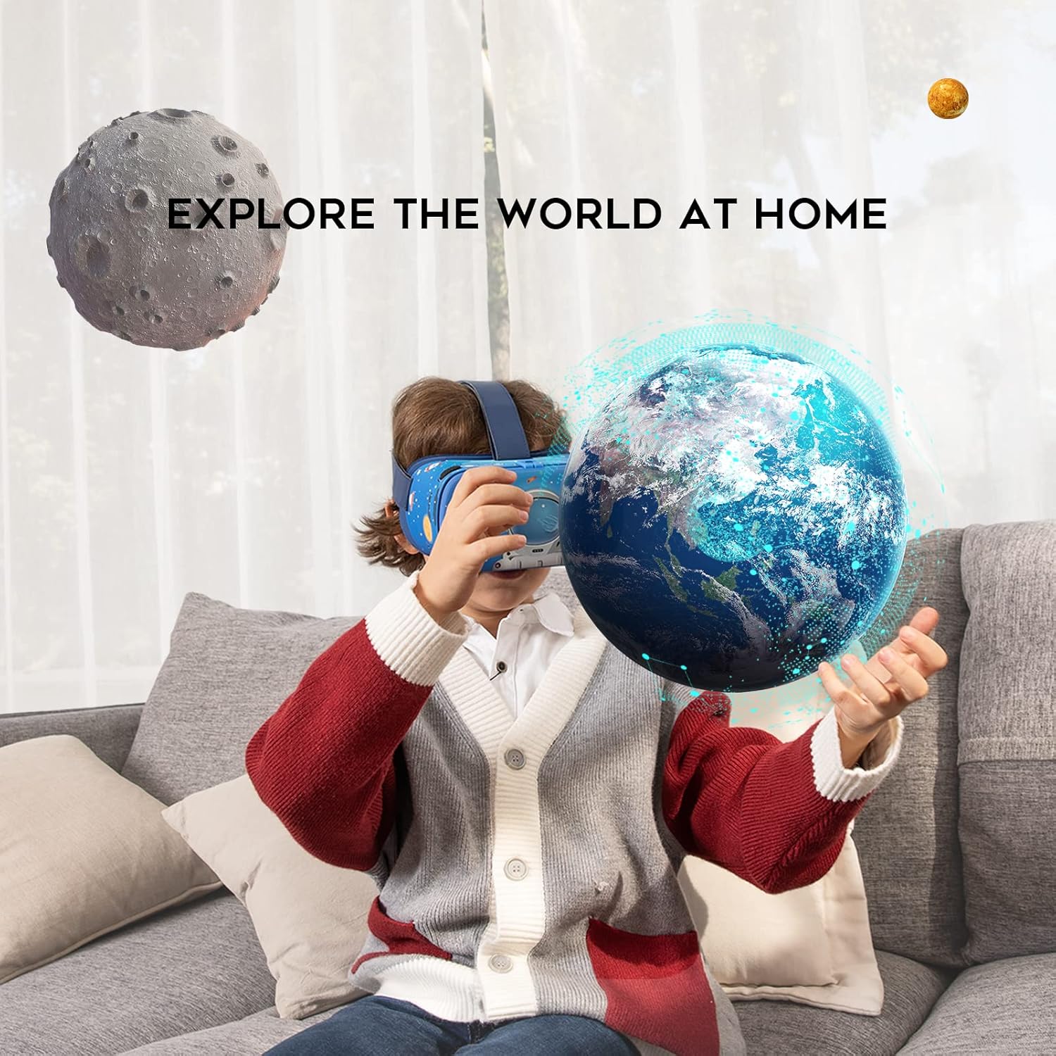 Thumbnail 6 de DESTEK V5 VR Headset for Kids (Ages 5–15) with 110° HD Lenses & Bluetooth Phone Controller