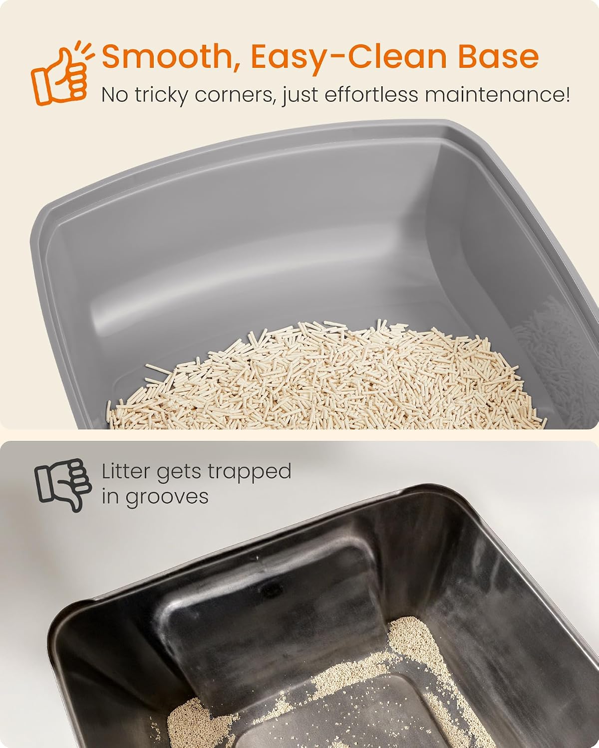 Thumbnail 3 de Feandrea High Sided Cat Litter Tray, XL Open Top with Scoop (PPT009W101)