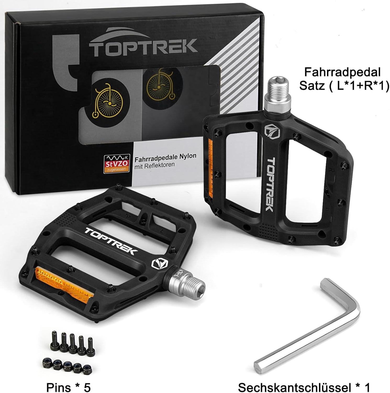 Thumbnail 6 de toptrek Fahrradpedale StVZO Reflektoren