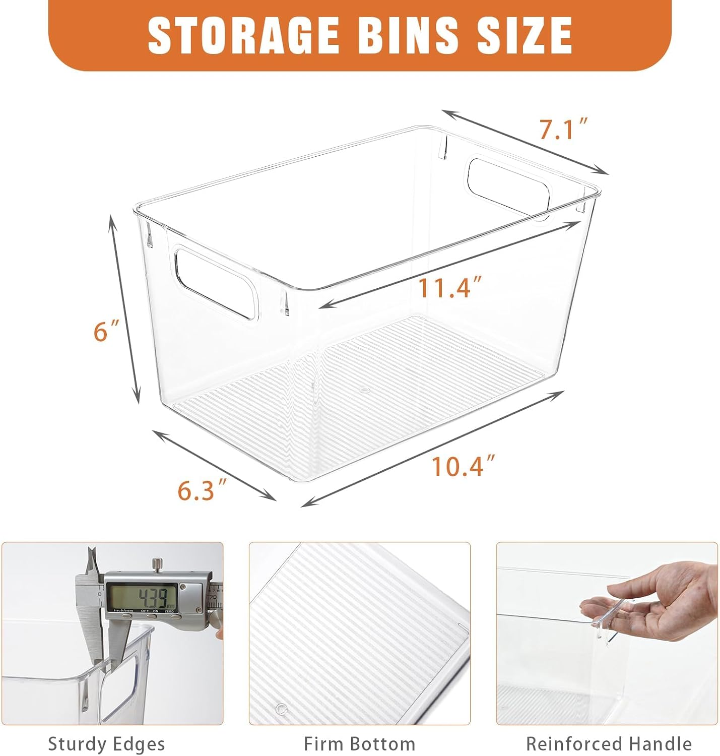 Detalle 2 de Freebat 12 Pack Large Clear Storage Bins for Pantry 🗂