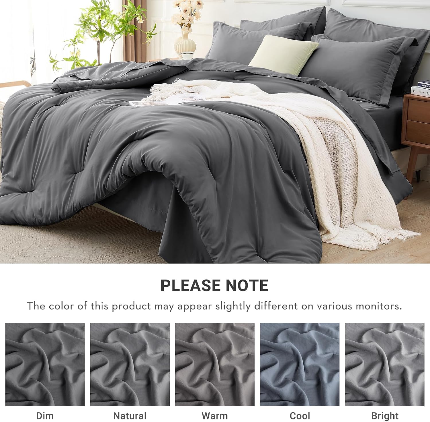 Thumbnail 6 de MUXHOMO Full Comforter Set 7-Piece, Full Bedding