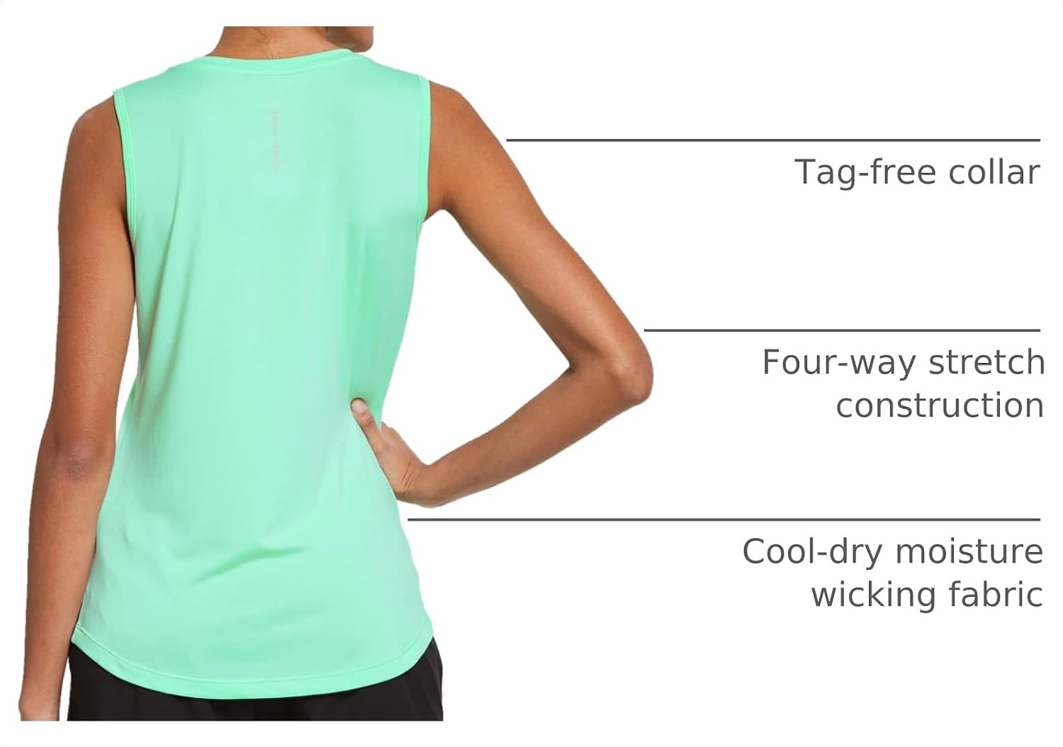Detalle 2 de baleaf Women’s Sleeveless Workout Tank Tops (Cool-Dry, Reflective Elements)
