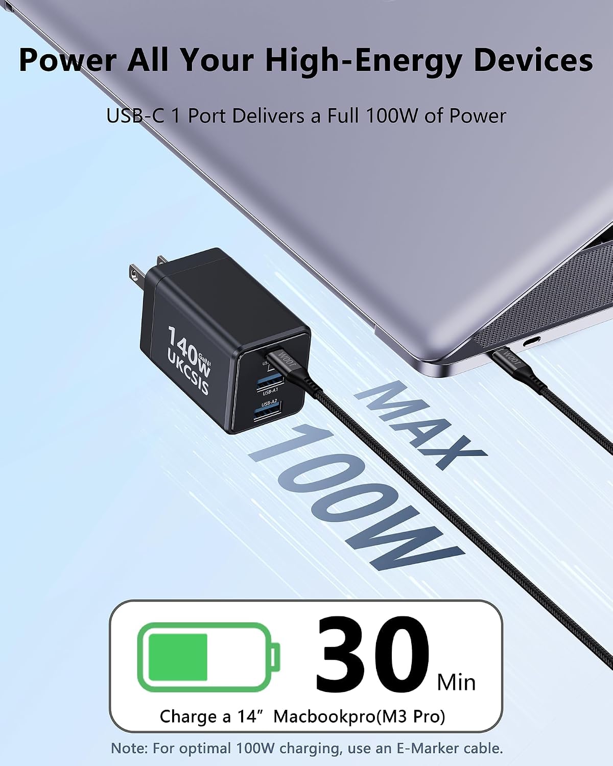 Detalle de USB-C Laptop Charger Block, 140W