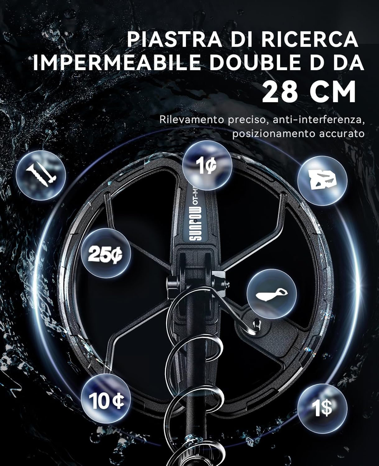 Detalle de SUNPOW OTMD15 Metal Detector 2500 mAh