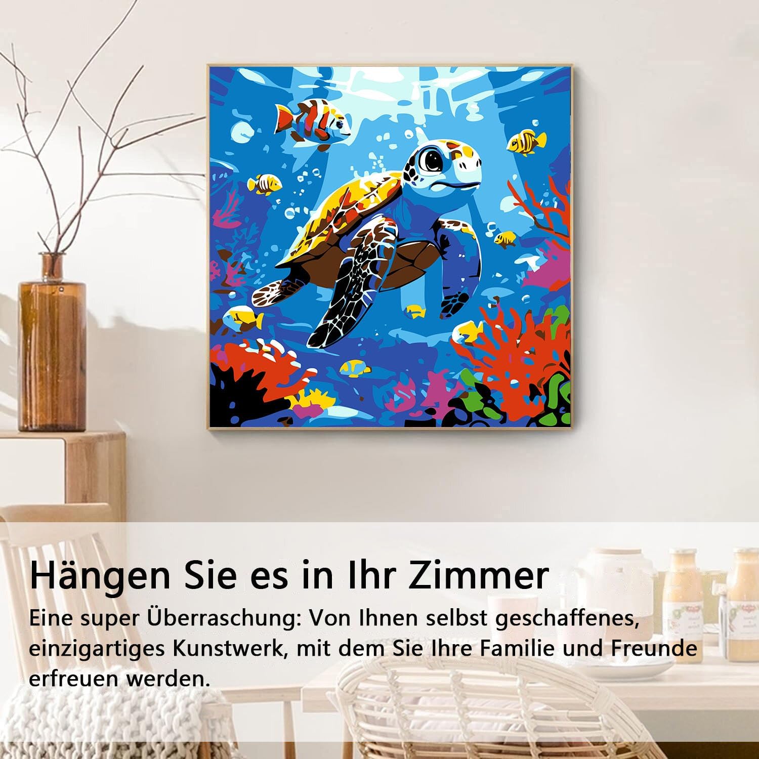 Detalle 2 de Malen nach Zahlen Meeresschildkröte 20 x 20 cm