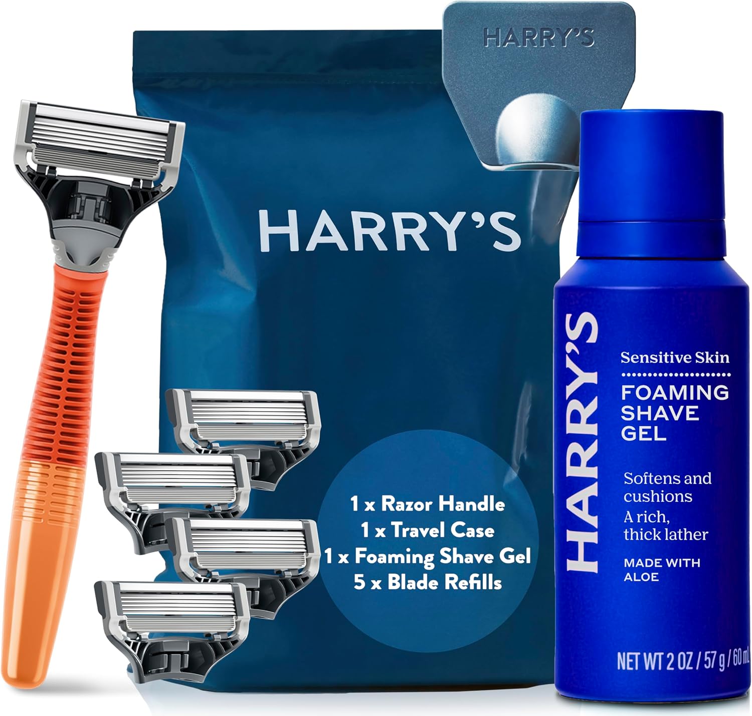 Detalle de Harry's Razor Set 5 blades with 60ml shave gel 🪒