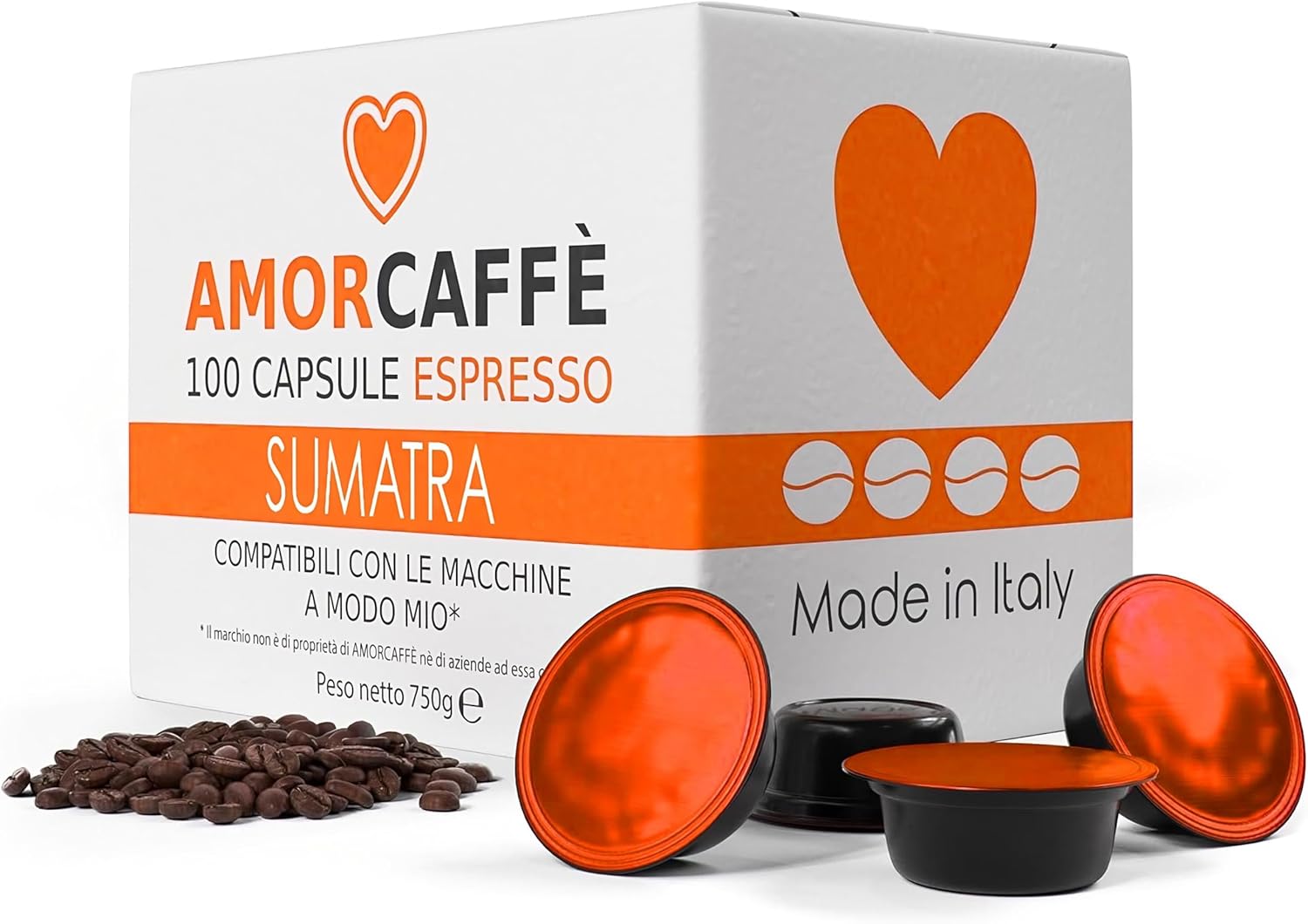 Thumbnail 6 de Amorcaffe 100 Coffee Capsules for Lavazza A Modo Mio: Intenso Special with Flores & Alta Mogiana