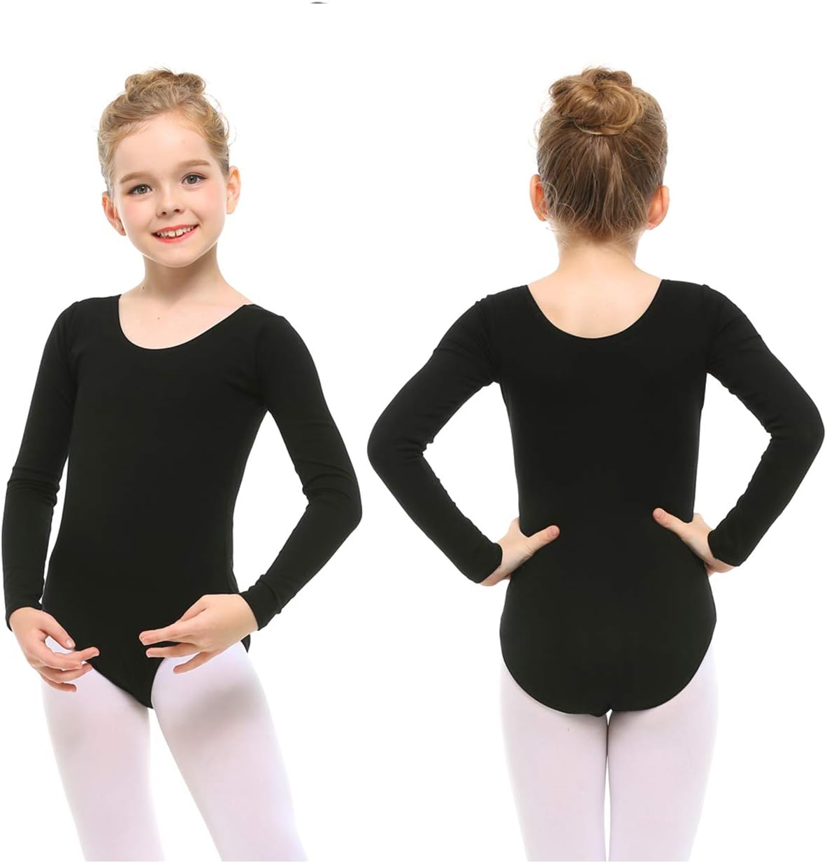 Detalle de STELLE Long Sleeve Ballet Leotard for Girls with Cotton Fabric and Full Lining