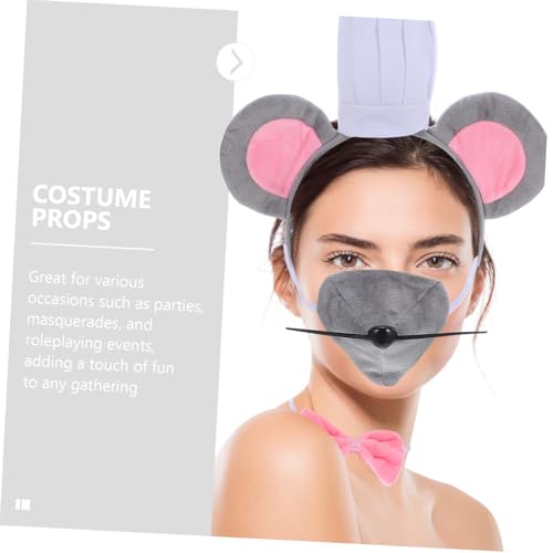 Thumbnail 2 de Kisangel 4-Piece Mouse Ears Headband Costume Set, Grey Plush