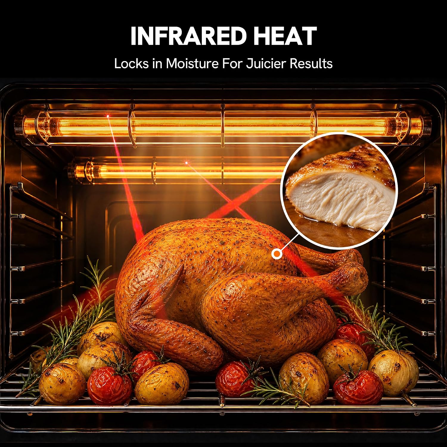 Detalle 2 de VAL CUCINA Infrared Air Fryer Toaster Oven 6-slice ๐