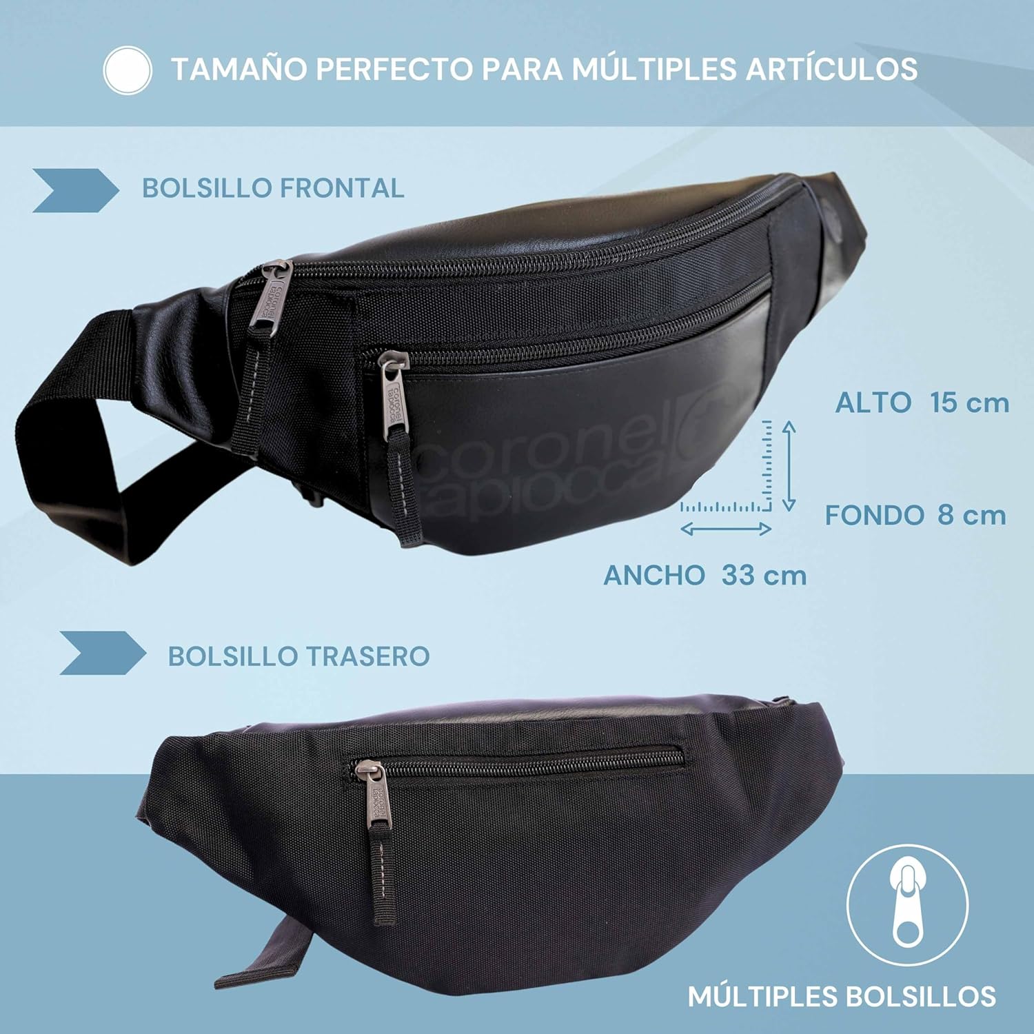 Thumbnail 2 de Coronel Tapiocca Riñonera hombre negra 1 compartimento