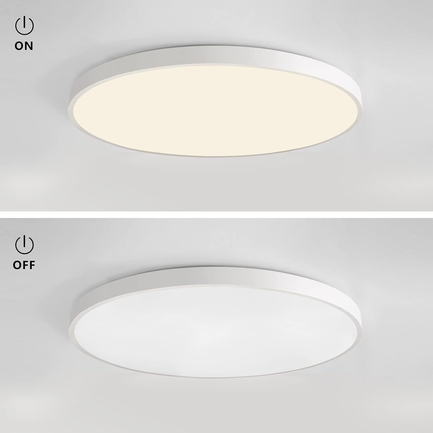 Detalle de JDONG LED-Deckenleuchte dimmbar 72 W rund, 3000K–6000K, mit Fernbedienung (Ø 58 cm, ultraflach)