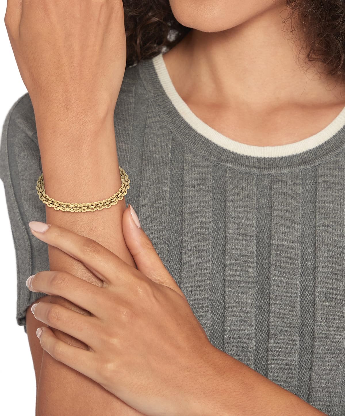 Thumbnail 2 de Tommy Hilfiger bracciale a catena da donna in acciaio inox placcato oro 23K con collana coordinata