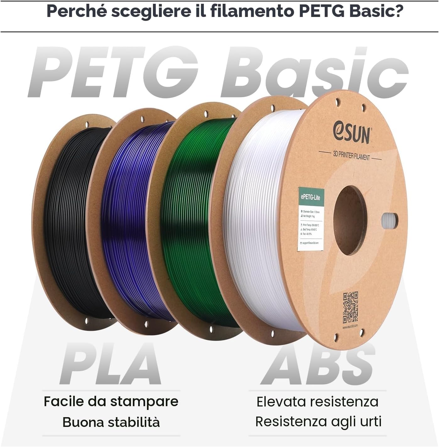 Detalle de eSUN PETG 1,75 mm filamento 1 kg per stampante 3D
